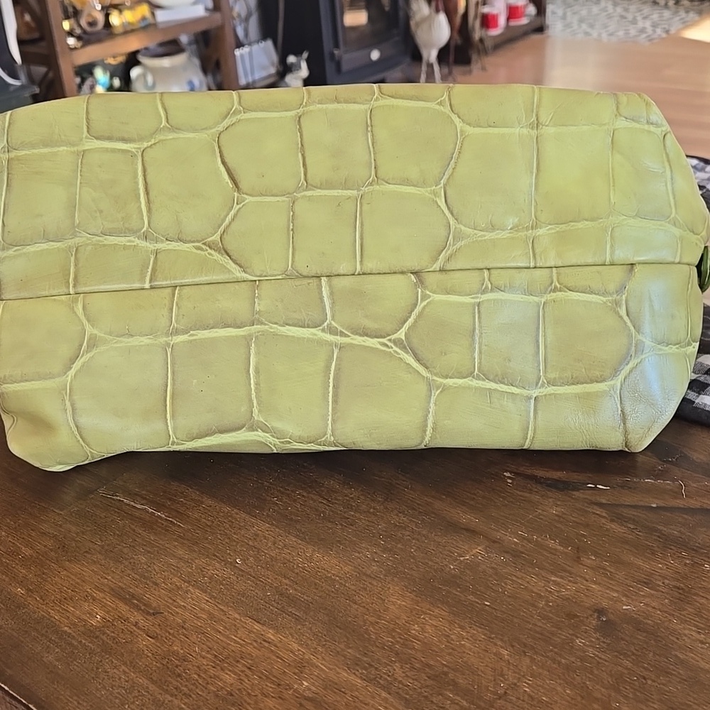 Dooney And Bourke Vintage Cinzia Hobo Bag Croc Embossed Leather Pistachio - Picture 6 of 12